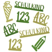 Artikel Tischdeko Einschulung Kuchentopper Streudeko aus Filz Grün Hellgrün 2St