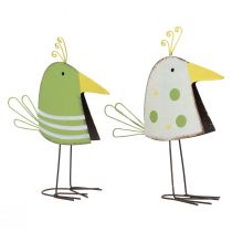 Tischdeko Frühling, Deko Vogel Figur, Metallvogel 17cm 2St