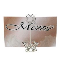 Artikel Tischkartenhalter Schmetterling Metall 11cm Silber 6er-Set