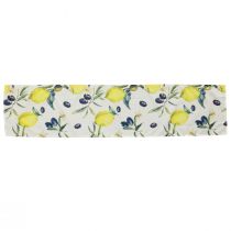 Artikel Tischläufer Polyester Zitronen und Oliven 138×32cm Sommermuster