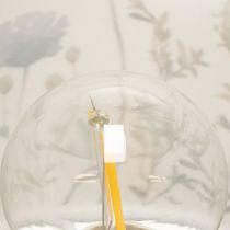 Artikel Tischlampe Glas Blumenmuster LED 23 cm Grün