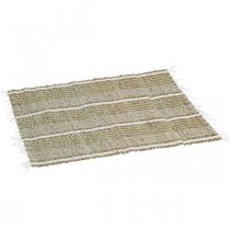 Tischset Seegras Natur, Weiß Kleiner Tischläufer Platzset 47×33cm