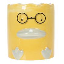 Artikel Keramikvase im Enten-Design gelb, zylindrisch, 13 cm, 2er Set