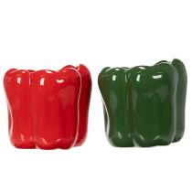 Artikel Paprika Keramik Übertopf 13 cm rot und grün 2er-Set