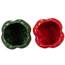 Artikel Paprika Keramik Übertopf 13 cm rot und grün 2er-Set