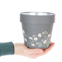 Artikel Blumentopf-Set aus Metall mit Wiesenblumen-Motiv Ø 15 cm 3 Stück