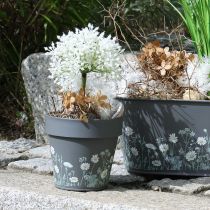 Artikel Blumentopf-Set aus Metall mit Wiesenblumen-Motiv Ø 15 cm 3 Stück