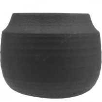 Übertopf Schwarz Blumentopf Keramik Ø23cm H19,5cm