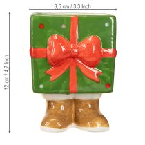 Artikel Keramik Übertopf Weihnachten Geschenk mit Füßen H11,5cm 2 St