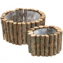 Pflanzschale Rund Natur Birke Äste Ø14/20cm 2er-Set