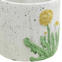 Artikel Übertopf Beton Löwenzahn weiß Ø12,5cm H11cm 3 Stück