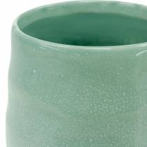 Keramikvase gewellt, Vasendeko, Gefäß aus Keramik H20cm