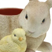 Osterdeko zum Bepflanzen, Hase und Küken, Frühling, Pflanztopf H24cm L30cm