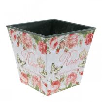 Pflanzgefäß Vintage, Dekotopf, Übertopf Rosen H13cm B13,5cm