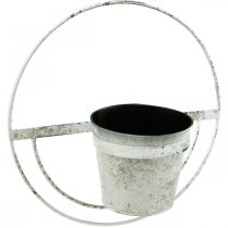 Artikel Blumentopf Shabby Chic Wanddeko Metall Weiß Ø37cm