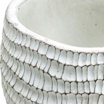Artikel Beton-Übertopf Weiß Vintage Wabenmuster Ø15cm H15cm