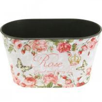 Artikel Pflanztopf-Set aus Kunststoff mit Rosendekor, 21,5cm und 18,5cm, 2-teilig