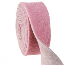 Artikel Topfband Dekoband Wollfilz Wolle Altrosa Grau 7,5cm 5m