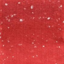 Filzband Rot mit Punkten, Dekoband, Topfband, Wollfilz Hellrot, Weiß 15cm 5m