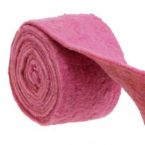 Filzband, Topfband, Wollfilz Pink, Orange Meliert 15cm 5m