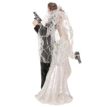 Artikel Tortenfigur Brautpaar aus Polyresin 15,5cm Hochzeitstorte Agenten-Motiv