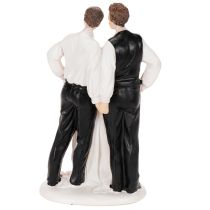 Artikel Tortenfigur Männerpaar mit Hochzeitstorte 16,5cm Polyresin Weiß
