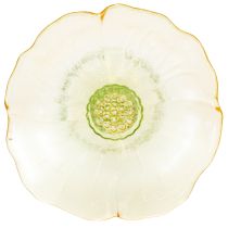 Artikel Dekoteller Glas mit Fuß Blume 15cm Gelb-Grün für Innen