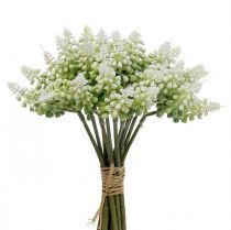 Traubenhyazinthe künstlich Hyazinthe Weiß 28cm 12St im Bund