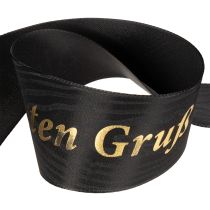 Artikel Gedenkschleife Schwarz mit Goldschrift "Als letzten Gruß" aus Seidenstoff 20 m x 6 cm