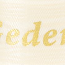Artikel Gedenkschleife aus Seidenstoff mit Goldschrift „In stillem Gedenken“ 20 m x 4 cm Creme