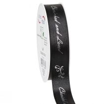 Artikel Trauerband Spruch Schwarz Silber Cherished … 25mm 25m