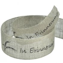 Artikel Juteband Trauerband mit Spruch "In Erinnerung" 40mm x 18m Naturfarben