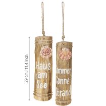 Artikel Treibholz-Deko mit Muschel, Wanddekoration aus Holz, H 29 cm, 2 Stück, maritimer Look