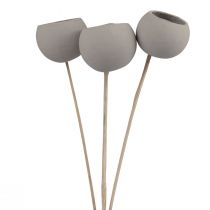 Artikel Trockenblumen Deko Bell Cups am Stiel Grau 37cm 3 St