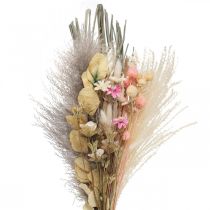 Trockenblumenstrauß Boho Rosa Gebleicht Trockendeko 80cm 140g