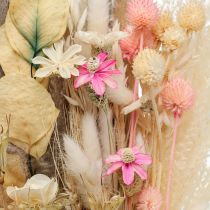 Trockenblumenstrauß Boho Rosa Gebleicht Trockendeko 80cm 140g