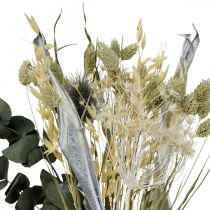 Trockenblumenstrauß Distel Eukalyptus getrocknet Silbern 64cm