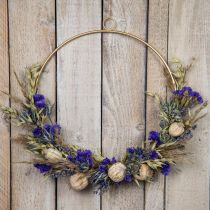 Trockenblumenstrauß Strauß Wiesenblumen Blau H50cm 100g