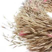 Trockenkranz Hafer Phalaris Kranz Natur Rosa Ø44cm