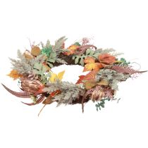 Türkranz Protea Künstlicher Kranz mit Herbstblättern Ø55cm