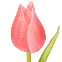 Artikel Künstliche Tulpen 21 cm Rosa mit Grünen Blättern für dekorative Tischvasen 6 Stück