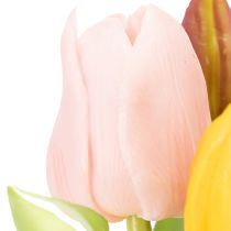 Artikel Künstliche Tulpenstrauß Frühling, 30 cm, Rosa/Rot/Gelb, 7 Stück