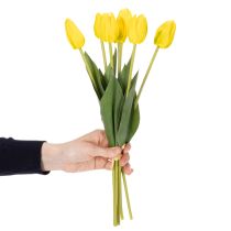 Artikel Künstliche Tulpen aus Polyester 40 cm gelb 7 Stück für Wohn- und Bürodekoration
