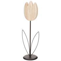Artikel Dekorative Tulpe Holz Dekofigur mit Standfuß 47,5cm Natur/Schwarz