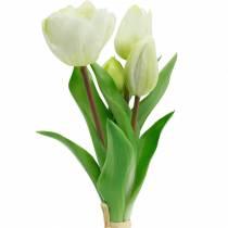Künstlicher Tulpen-Strauß, Seidenblumen, Tulpen Real Touch Weiß