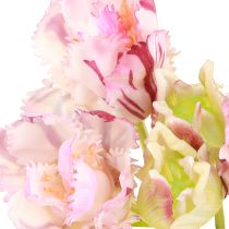Artikel Tulpenstrauß künstlich Papageientulpen Lila 40cm 5 Blüten