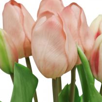Artikel Künstliche Tulpen Real-Touch 38cm Pfirsich-Rosa 7er Bund