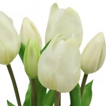 Artikel Künstliche Tulpen Weiß Creme 38cm 7 Stück aus Kunststoff für Dekoration