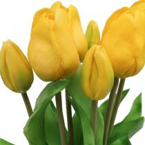 Tulpe Kunstblume Gelb Real Touch Frühlingsdeko 38cm Strauß à 7St