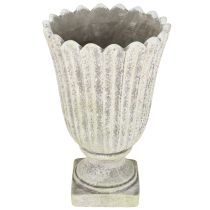 Artikel Übertopf Deko Pokal Antik Steinguss Grau Ø20cm H30,5cm